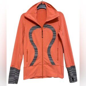 Lululemon Womens Salmon In Stride Full Zip Workout Jogging Jacket Size 4